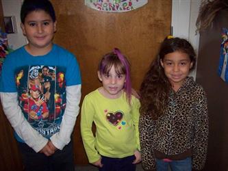 Students posing in a line