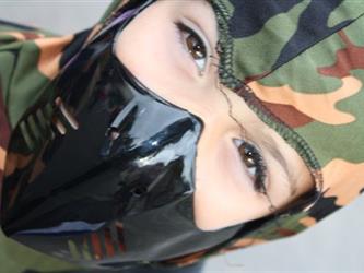 A student in costume