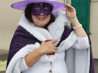 A teacher wearing a mask
